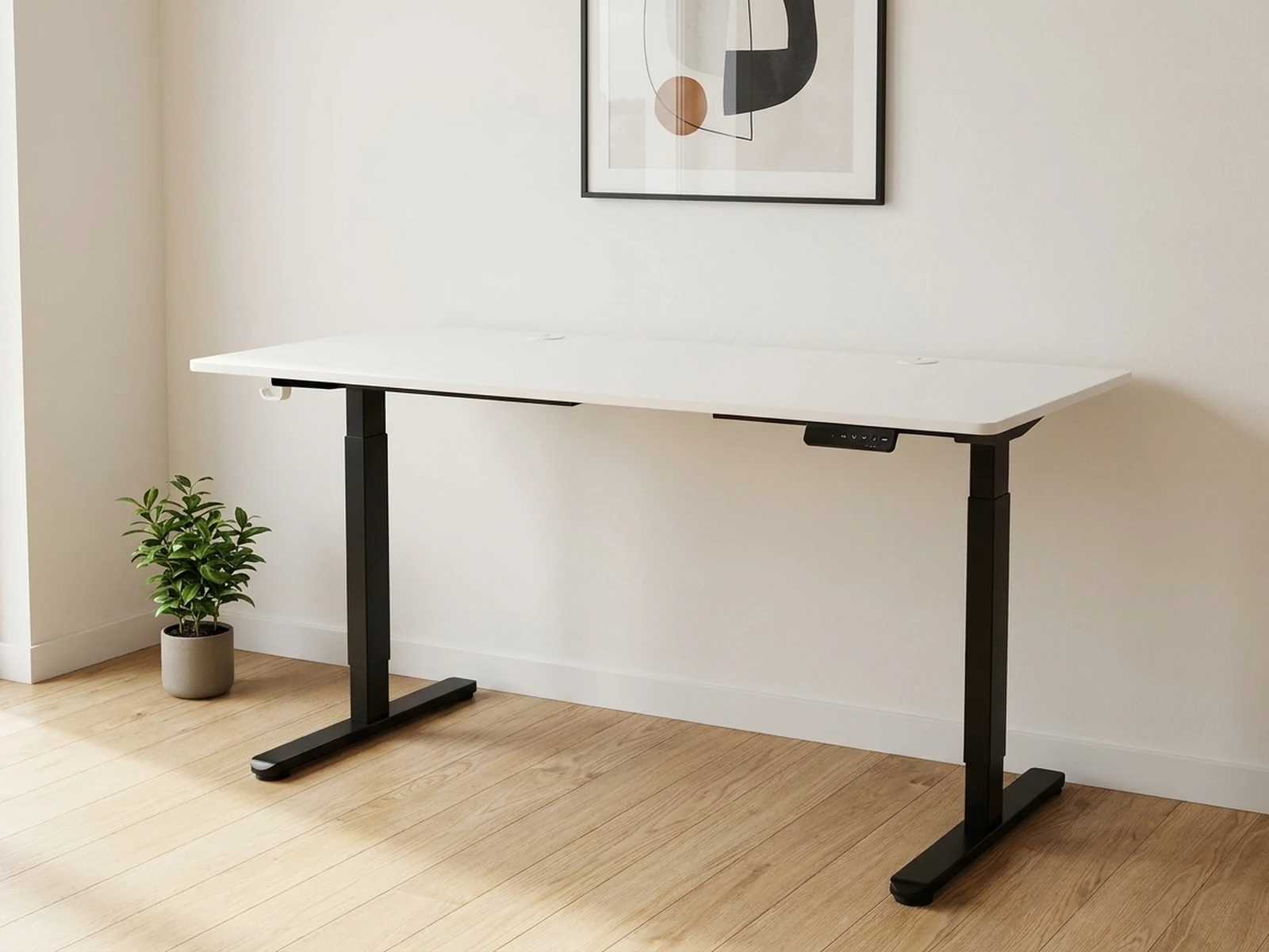 Biurko Elektryczne Podnoszone 120x60 cm - Białe