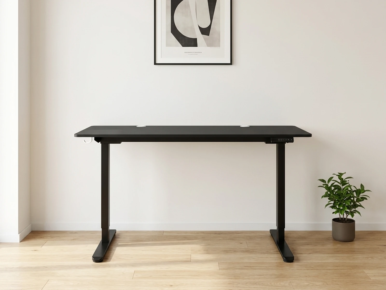 Biurko Elektryczne Podnoszone 140x60 cm - Czarne