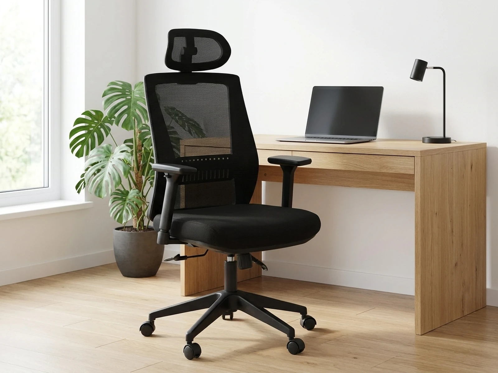 Fotel Biurowy Obrotowy Ergonomiczny - czarny