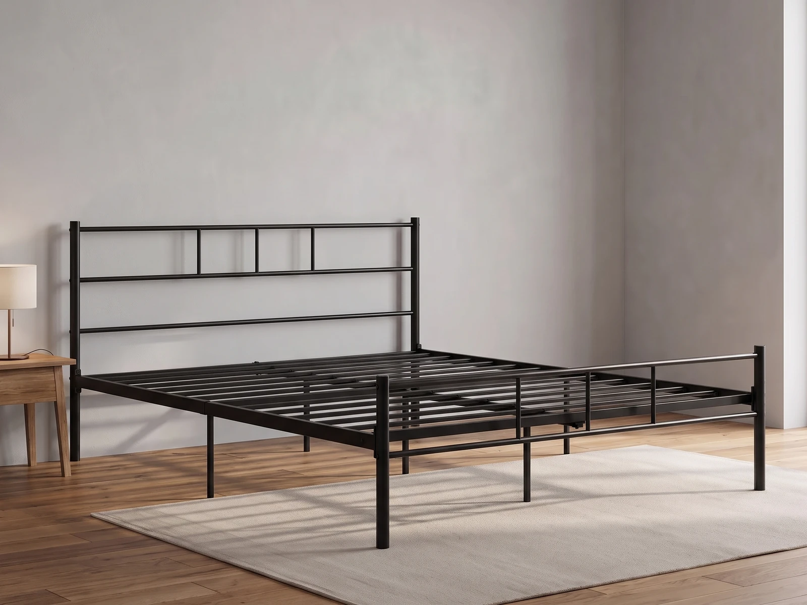 Rama Metalowa Prosta 160x200 cm ze Stelażem