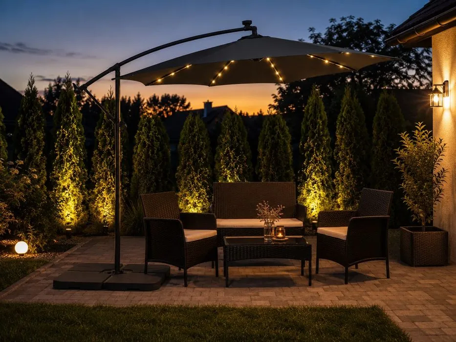 Parasol Ogrodowy XXL LED + Obciążenie 60L/80kg