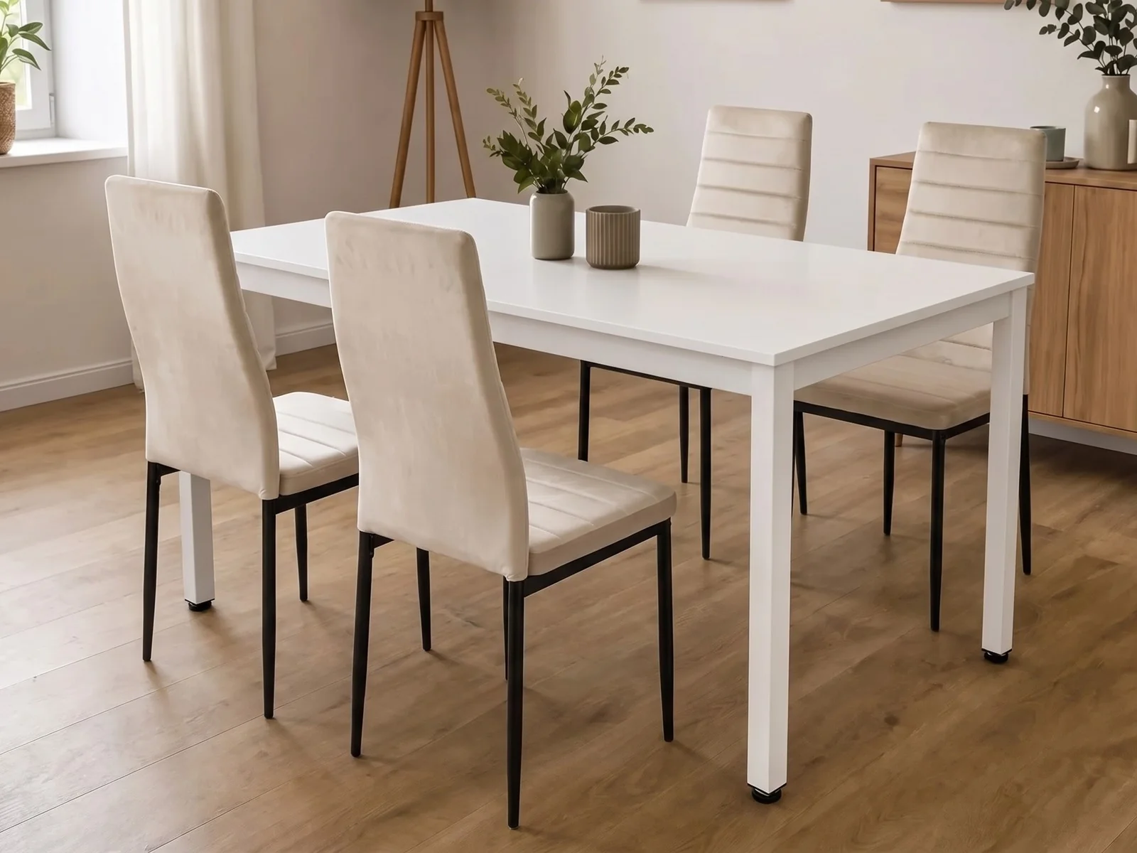 Stół Loft Biały 120x60 + Krzesła AXELL - Torgus