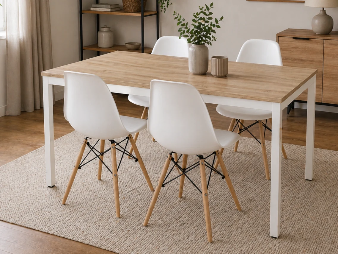 Stół Loft Dąb Sonoma + Krzesła Skandynawskie