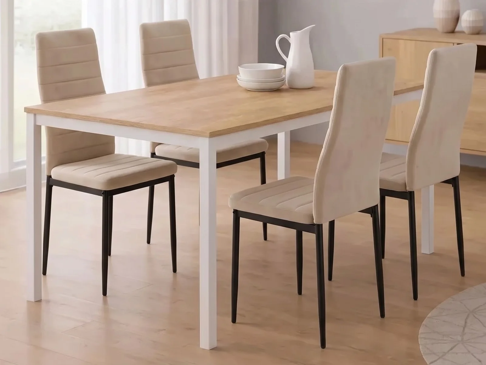 Stół Loft Dąb Sonoma 120x60 + Krzesła AXELL - Torgus