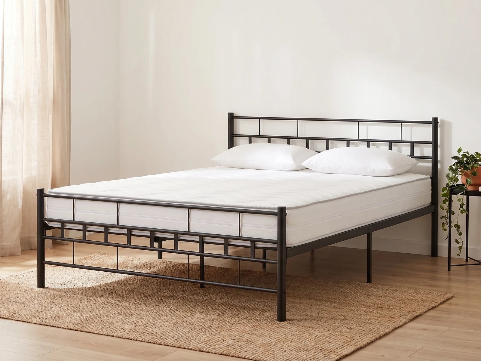 Łóżko Ozdobne 160x200 + Materac z Kokosem 18 cm